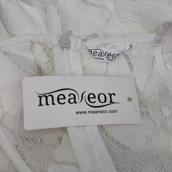 Meaneor Dress Small Lace Sheer Back Romantic Bachelorette Party Resort Cruise - Picture 10 of 12